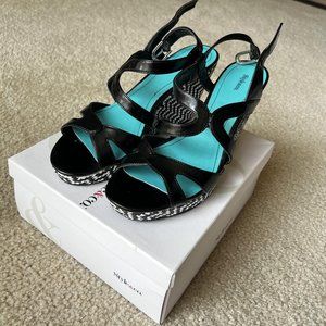 Style & Co. Basket Weave Wedges in Black & White 9.5